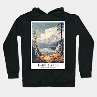 Retro Vintage Lake Tahoe Nevada Adventure Poster Hoodie